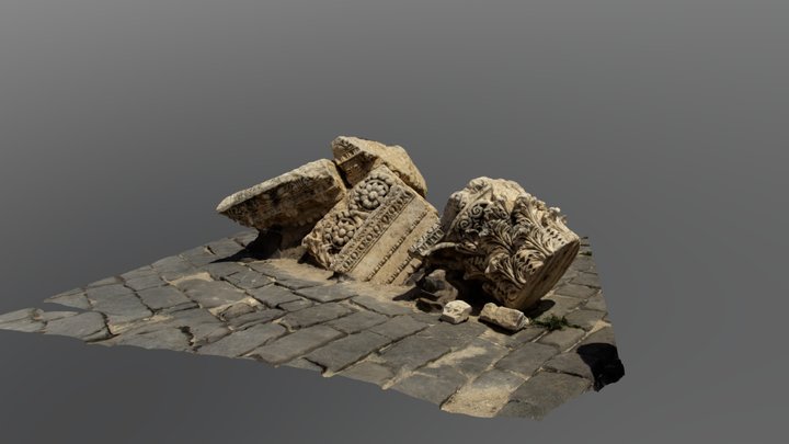 Fallen roman column 3D Model