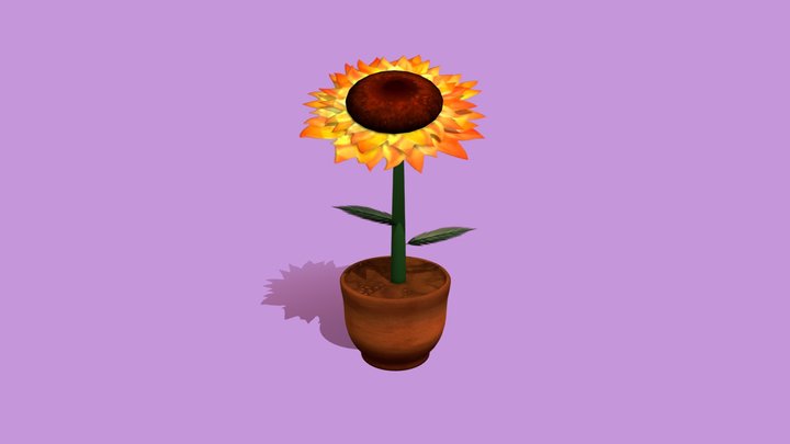 Sunflower Low-Poly Model 3D Model
