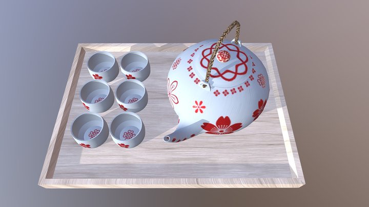 Juego de Té Japonés 3D Model