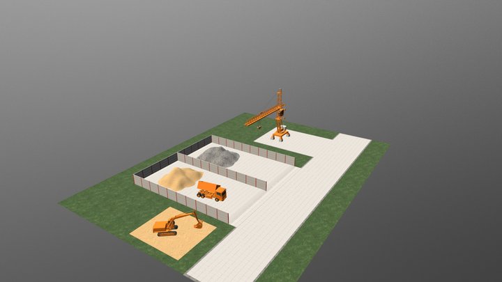 Temporary and permanent roads and storage sites 3D Model