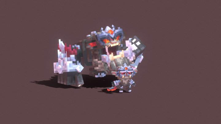 T1 Mega & Chibi Gnar [ Blockbench ] 3D Model