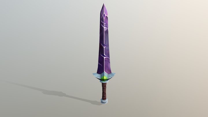 Purple Crystal Sword 3D Model