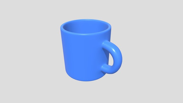 Blue cup HIGH-POLY! 3D Model