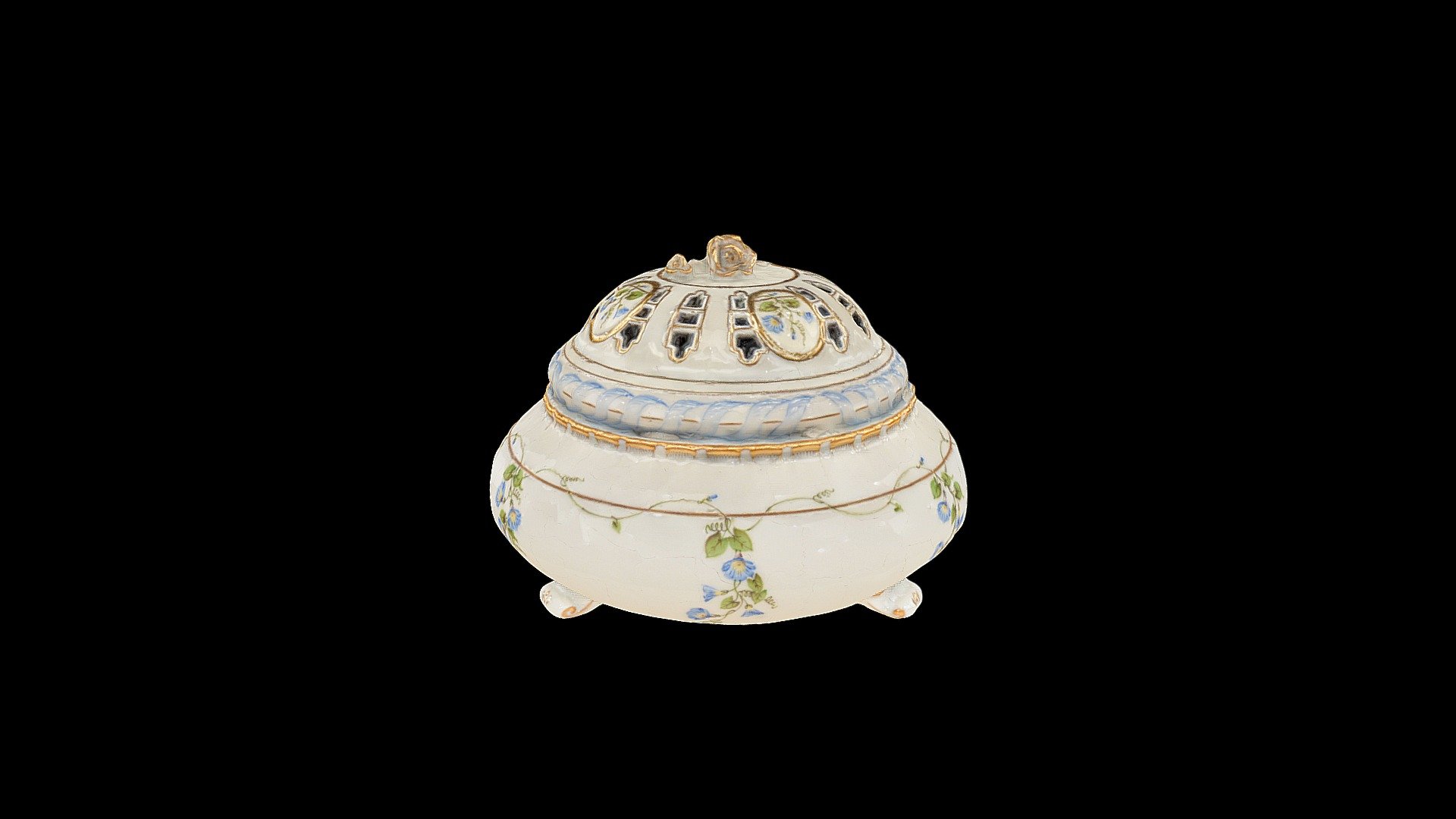 Potpourri holder, rose knob 06196091 E525 3D model by Herend