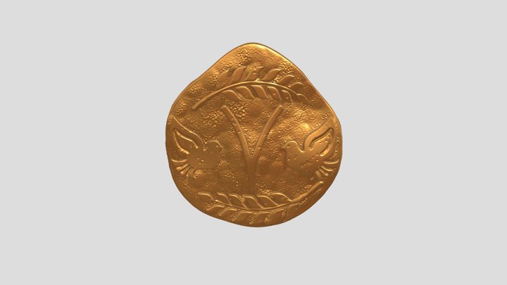 Coin dove and olive 3D Model
