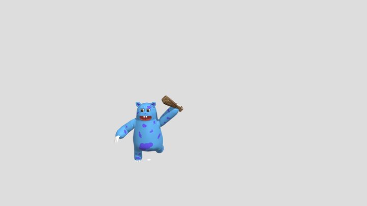 藍藍豬 3D Model