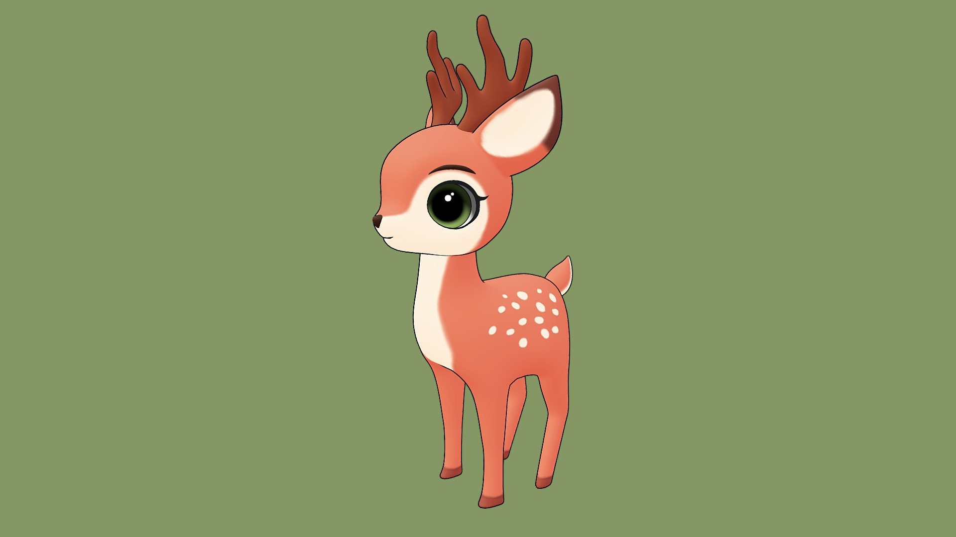 Anime Deer - Buy Royalty Free 3D model by ahingel [58a6ce9] - Sketchfab ...