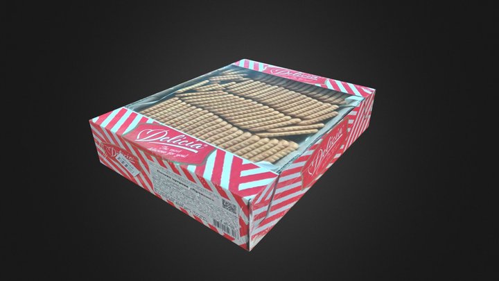 Box of sugar biscuits "Delicia" 3D Model