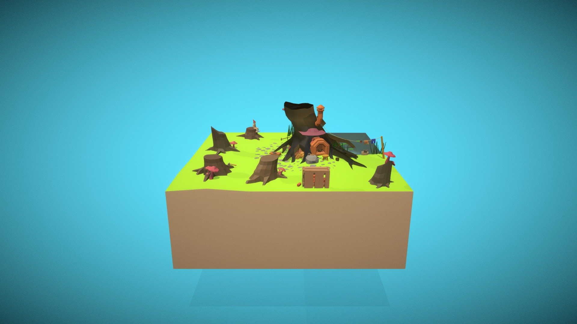 Cubeworld Lonely Forest - 3D model by TomHuijbers [58ac8de] - Sketchfab