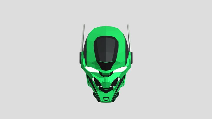RTX-3002 Green Helmet Low Poly 3D Model