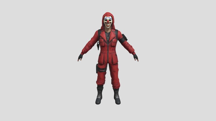 Freefire New Red Criminal 3d Model By Pacegaming 3D Model