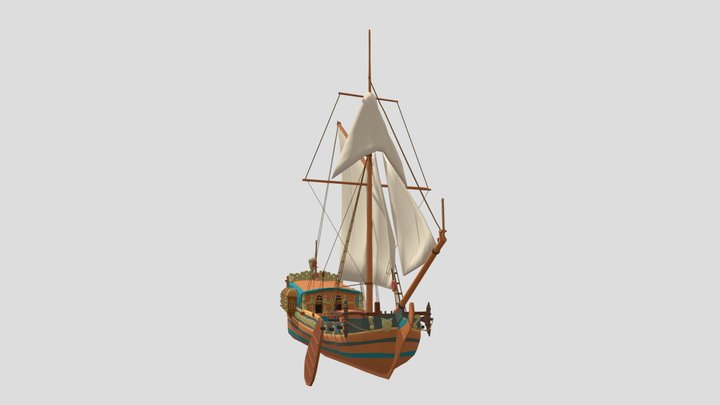 Dutch Damlooper Ship Model 3D Model