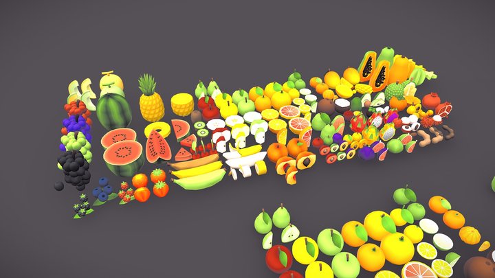 ToonTastic - Mega Fruits Pack 3D Model