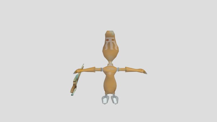Robot alien with sword 3D Model