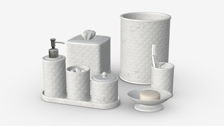 Scala Ivory Porcelain Bath Accessories 3D Model