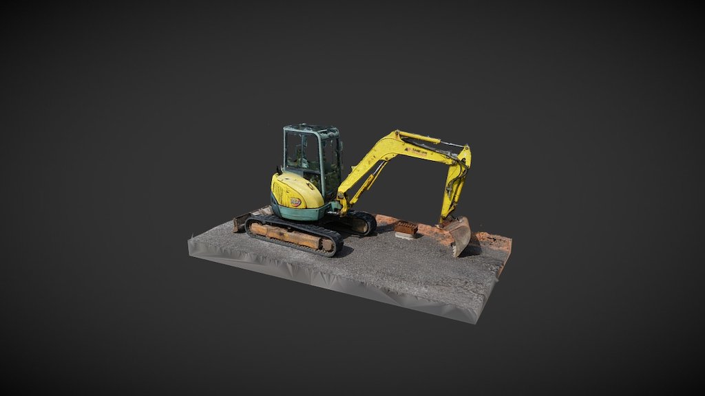 Small excavator, colored vertices — Sketchfab embed 3D viewer