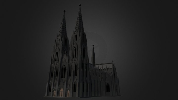 Cologne gothic cathedral church 3D Model