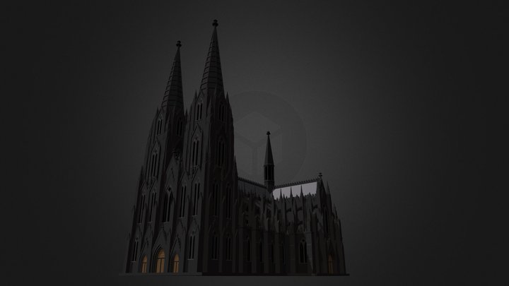 Cologne gothic cathedral church 3D Model