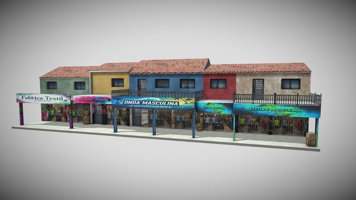 Pack de 5 Lojas Brasileiras Juntas - R$15,00 - 3D Model