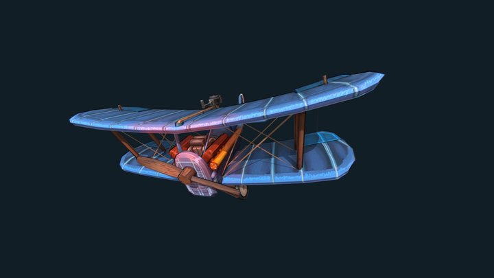 Stylised WW1 plane 3D Model