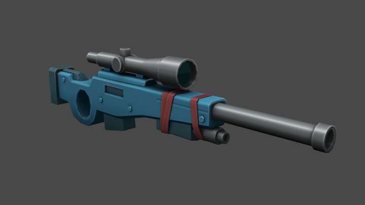 Stylized Sniper Rifle 3D Model