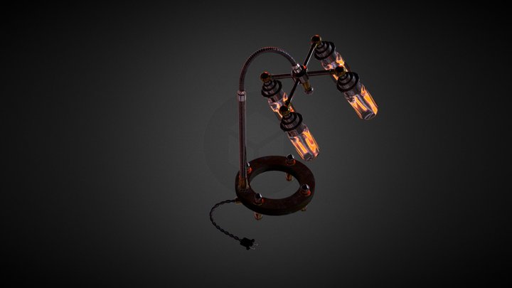 Steampunk Lamp 3D Model