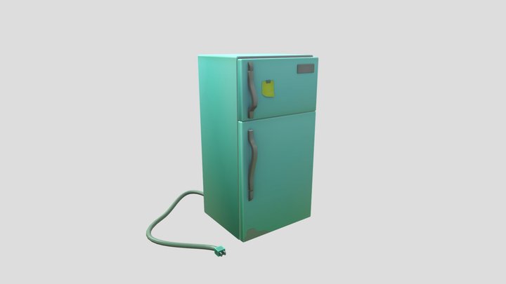 Stylized Refrigerator 3D Model