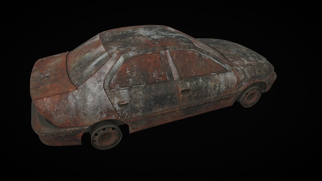 car burned in the fire old car samand