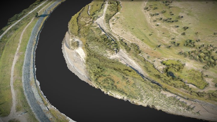 Grassland, levee and riverway – Modello 3D gratuito STL