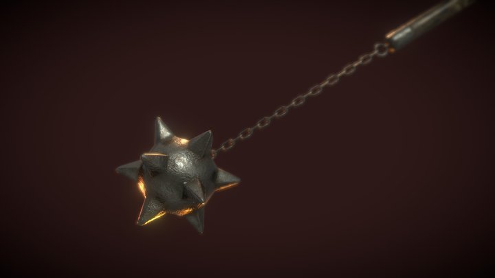 Morning star Low Poly 3D Model