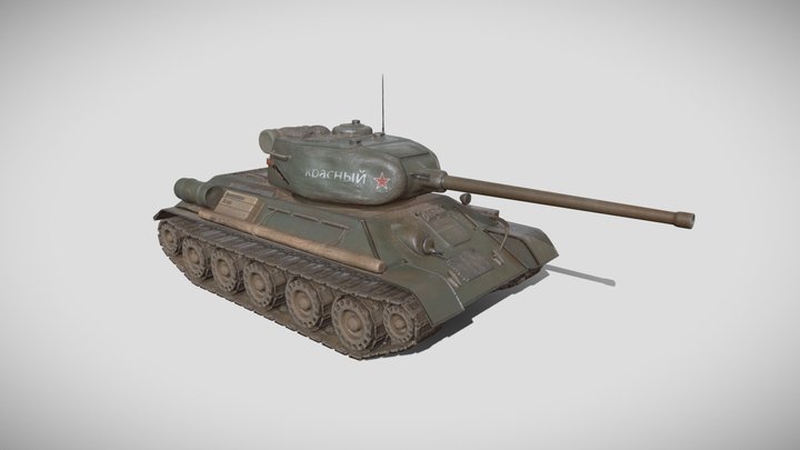 T-34-85 Soviet Tank 3D Model