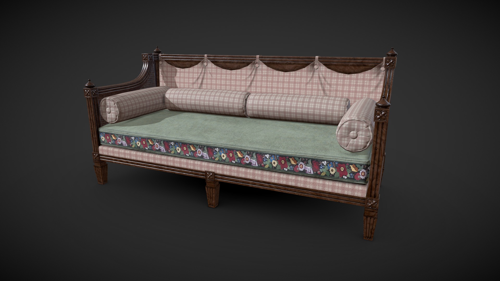 3D model Veranda Couch - This is a 3D model of the Veranda Couch. The 3D model is about a bed with a pillow.