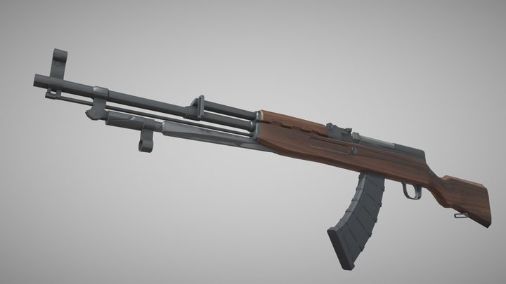 sks carbine low poly 3D Model