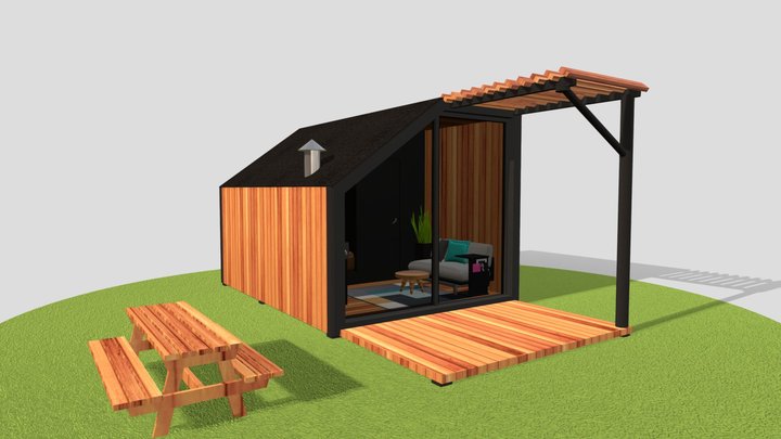 Cabaña Campestre Tipo: GLAMPING (24 m2) 3D Model
