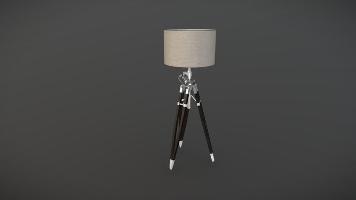 Floor lamp on a tripod 3D Model