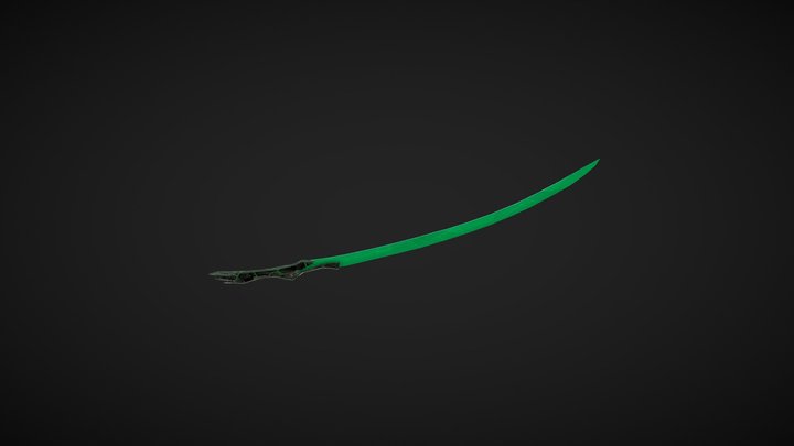 Jade Serpent Blade 3D Model