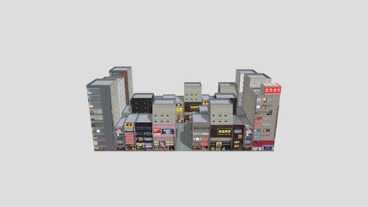Japanese Bar Street 3D Model