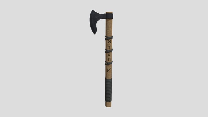 Runic Battle Axe - Game Ready 3D Model