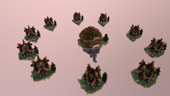 Huts Skywars 3D Model