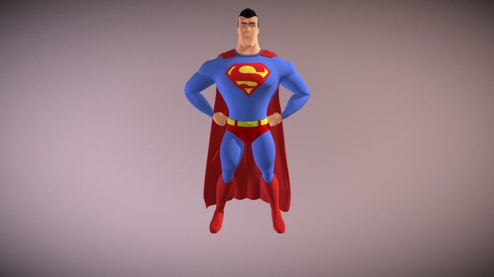 Superman Cartoon character 3D Model