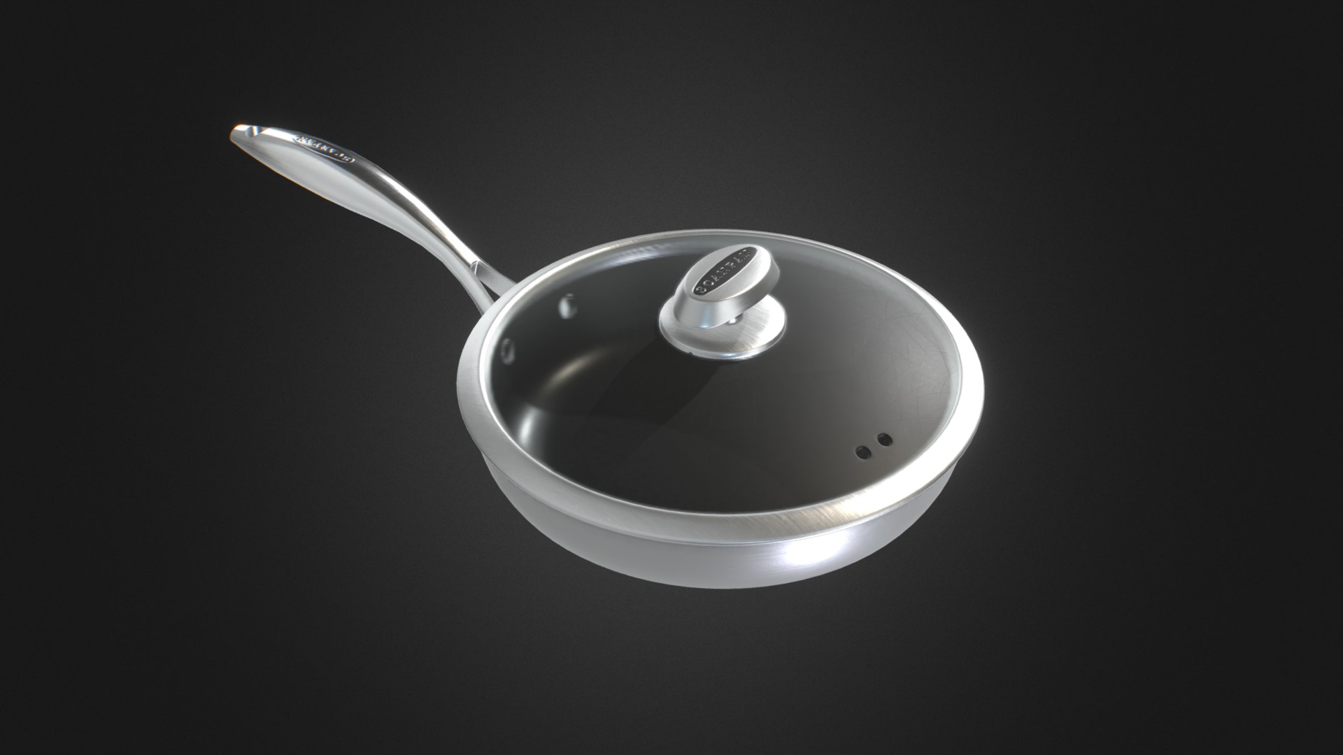 3D model Scanpan Saucepan with Lid - This is a 3D model of the Scanpan Saucepan with Lid. The 3D model is about a light bulb with a black background.