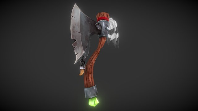 Hand Painted Tribal Axe 3D Model