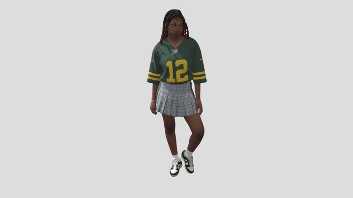 LOW POLY - Gridiron Chic in Green and Plaid – Modello 3D gratuito STL