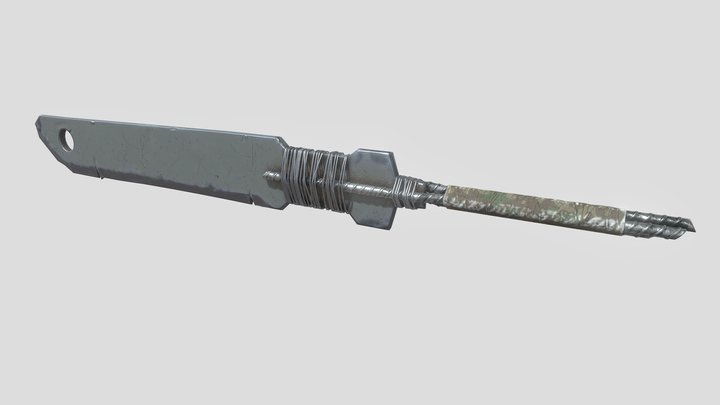 Handmade survival sword 3D Model