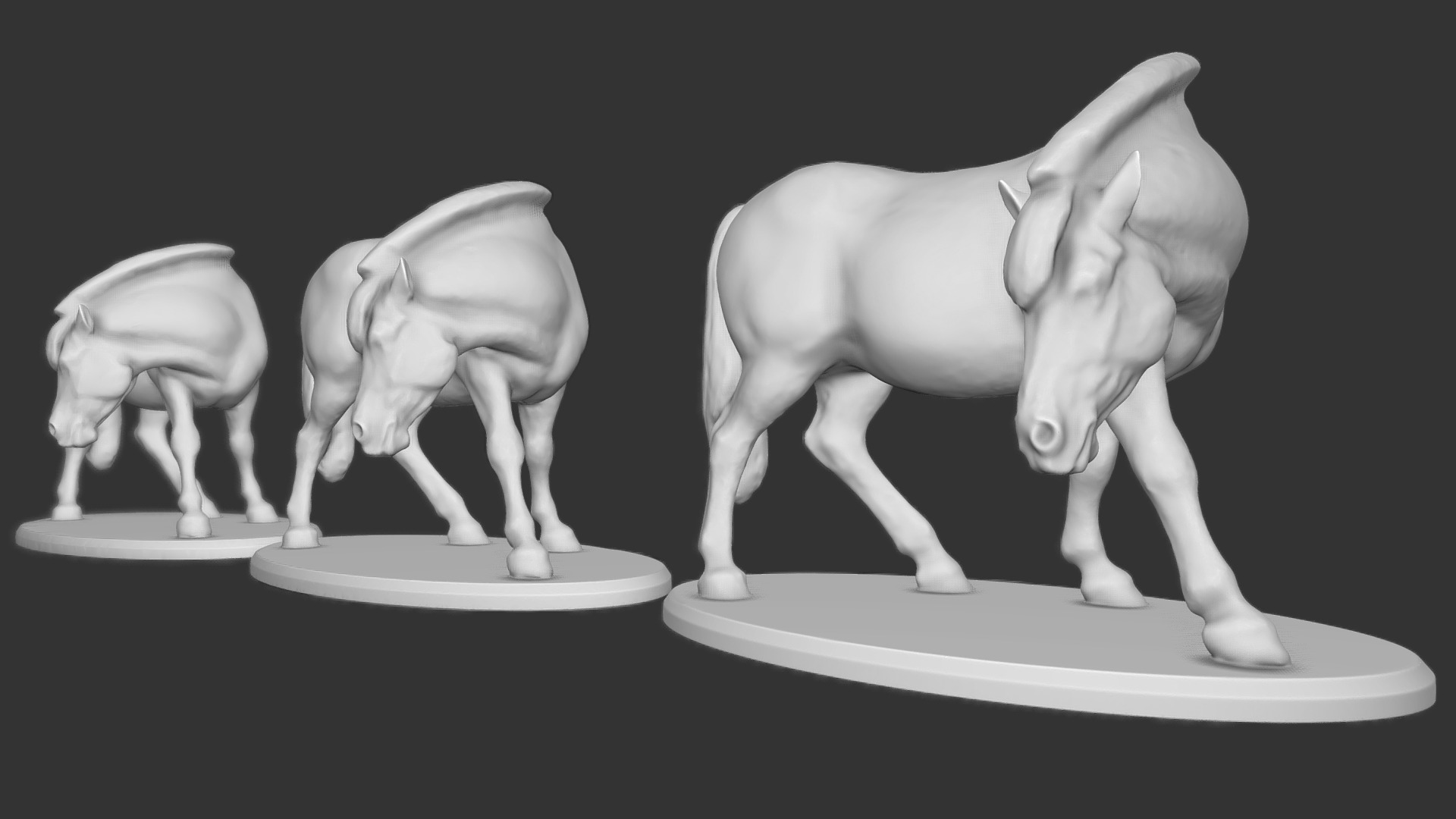 3D model Horse Figurine – 3D Printable - This is a 3D model of the Horse Figurine - 3D Printable. The 3D model is about a group of white figurines.