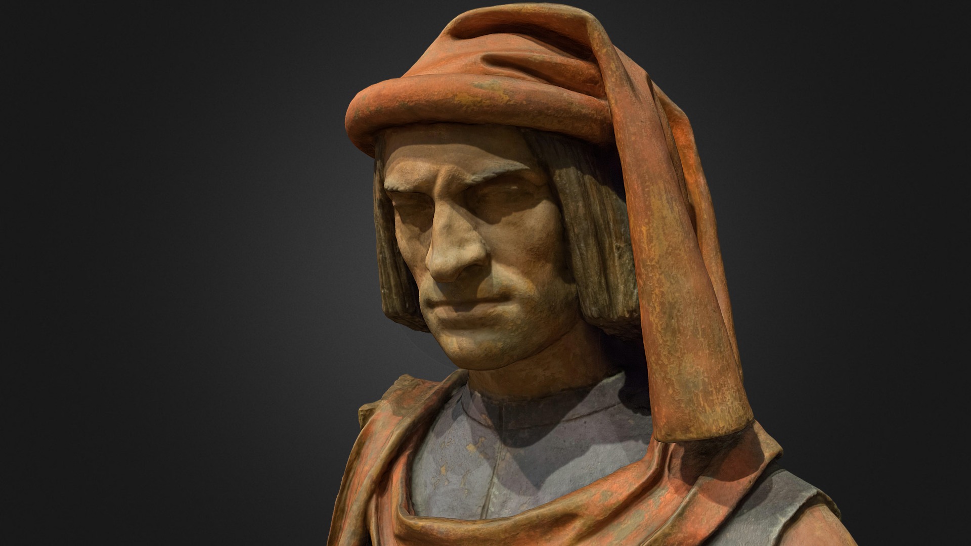3D model Lorenzo de’ Medici - This is a 3D model of the Lorenzo de' Medici. The 3D model is about a statue of a man.