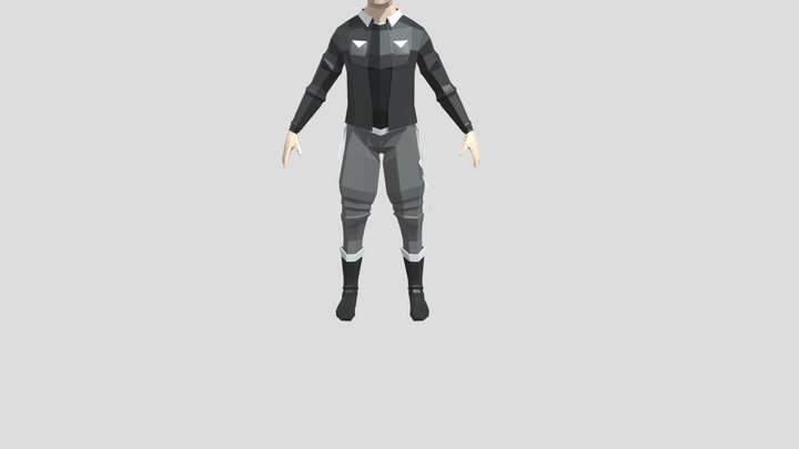 LowPoly Techwear Character 3D Model