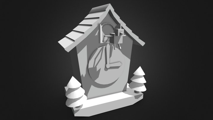 Low-Poly Cuckoo Clock 3D Model