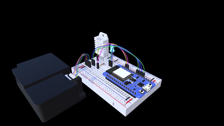 CityAIR Breadboard setup 3D Model