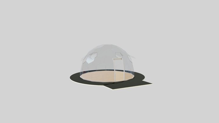 Glass Icosahedral Dome. 3D Model